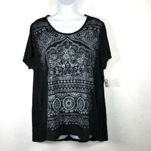 Style & Co Plus Size Burnout Graphic Tee